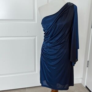Navy One Shoulder Cocktail Dress for that special occasion